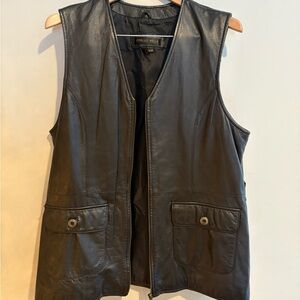 Otello Pelle Black Leather Vest